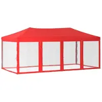 vidaXL Partytent pliable avec parois latérales 3x6 m rouge
