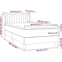 vidaXL Lit boxspring avec matelas bleu 80x200 cm Tissu