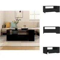 vidaXL Table basse noire 102x55x42 cm Bois composite - Tables basses