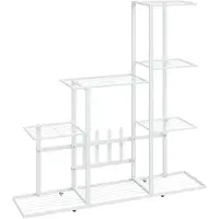 vidaXL Support pour plantes 94,5x25x88 cm Blanc Métal