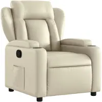 vidaXL Fauteuil relax Crème Similicuir
