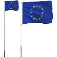 vidaXL Drapeau européen avec mât 5,55 m aluminium