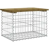 vidaXL Banc de jardin en gabions 63x44x42 cm Bois de pin imprégné