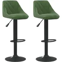 The Living Store Tabourets de bar 2 pcs. Velours vert foncé