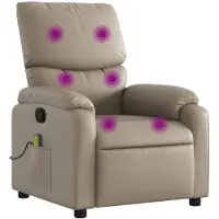 vidaXL Fauteuil de massage Cappuccino-Brun Similicuir