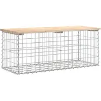 vidaXL Banc de jardin en gabions 103x44x42 cm pin massif