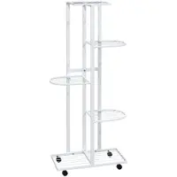 vidaXL Jardinière à 5 niveaux avec roues 44x23x100 cm Blanc Fer