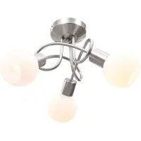vidaXL Plafonnier avec abat-jour en céramique pour 3 ampoules E14