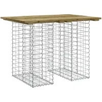 vidaXL Banc de jardin en gabions 100x70x72 cm Bois de pin imprégné