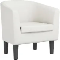 vidaXL Fauteuil blanc similicuir