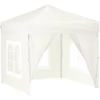 vidaXL Tente de réception pliante avec parois latérales Crème 2x2 m
