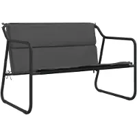 vidaXL Banc de jardin 2 places avec coussins Anthracite Acier