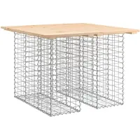 vidaXL Table de jardin Gabion Design 100x102x72 cm Bois massif Pin
