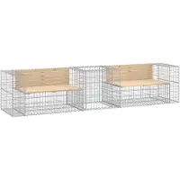 vidaXL Banc de jardin avec gabion pin massif