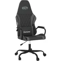 vidaXL Chaise de jeu avec fonction de massage Noir et gris Similicuir