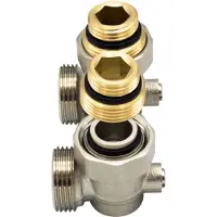 Belrad Raccord Hahnblock, passage de 3/4" à 1/2" (filetage extérieur/filetage intérieur), pour radiateur, type Euroconus