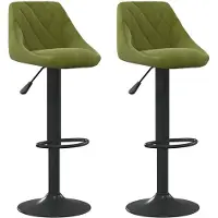 The Living Store Tabourets de bar 2 pcs. Velours vert clair