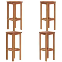 The Living Store Tabourets de bar 4 pcs. Bois massif d'acacia