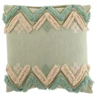 J-Line Coussins ZIGZAG - Bleu - 45x45 cm