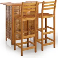 The Living Store 3-pc. Ensemble bar de jardin bois massif acacia