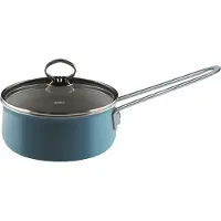 Riess Casserole à manche avec couvercle en verre 16cm,1L, Poêle + casserole, Bleu