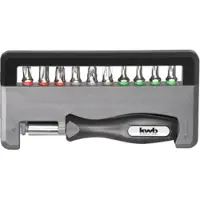 Eurofix Jeu d'embouts 151010 12 pièces avec porte-embout magnétique et tournevis universel 1/4"