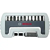 Bosch 2608522130 - Set 11 pièces embout de vissage avec porte-embout PH1-PH2-PH3/ PZ1-PZ2-PZ3/ T15-T20-T25/ S0,6x4,5, S0,8x5,5, 25 mm