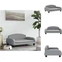 vidaXL Lit pour chien gris clair 70x45x30 cm tissu - Lits pour chiens