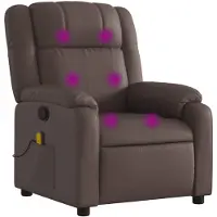 vidaXL Fauteuil de massage Marron similicuir