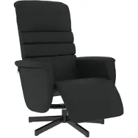 vidaXL Fauteuil relax avec repose-pieds Noir Similicuir