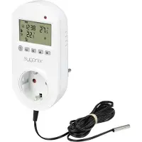 Sygonix Universalthermostat Zwischenstecker Wochenprogramm 1 bis 70 °C, Thermostat, Blanc