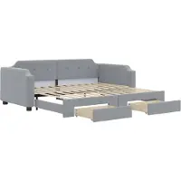 vidaXL Lit de jour extensible avec tiroirs gris clair 90x190 cm Tissu