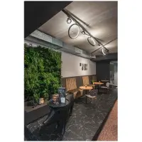 SLV Projecteur design Kalu pour système de rail triphasé, Variante : Ø 120 x 180 mm, 75 W, noir