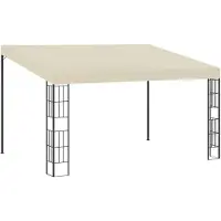 vidaXL Pavillon mural 3x4 m Crème Tissu