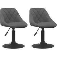 vidaXL Chaise de salle à manger 2 pcs. Pivotant Gris foncé Velours