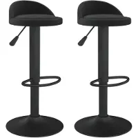 vidaXL Tabouret de bar 2 pcs. noir velours