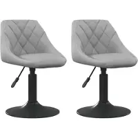 vidaXL Chaise de salle à manger 2 pcs. Pivotantes Gris clair Velours