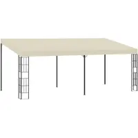 vidaXL Belvédère mural 3x6 m Crème Tissu