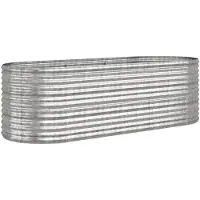 vidaXL Lit surélevé Acier revêtu par poudre 224x80x68 cm Argenté