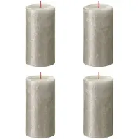 Bolsius Bougies pilier rustiques Shimmer 4 pcs 130x68 mm Champagne