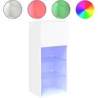 vidaXL Armoire TV avec lampes LED blanc 40,5x30x90 cm
