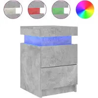 vidaXL Table de chevet avec lumières LED gris béton 35x39x55 cm