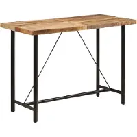 vidaXL Table de bar 150x70x107 cm bois massif mangue et fer
