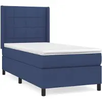vidaXL Lit boxspring avec matelas bleu 80x200 cm Tissu