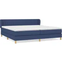 vidaXL Lit boxspring avec matelas bleu 200x200 cm Tissu