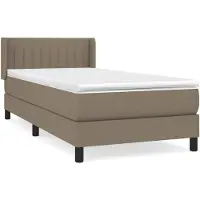 vidaXL Lit boxspring avec matelas Taupe 90x200 cm Tissu