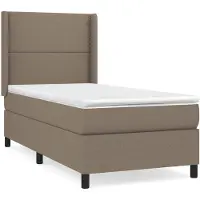 vidaXL Lit boxspring avec matelas Taupe 90x200 cm Tissu