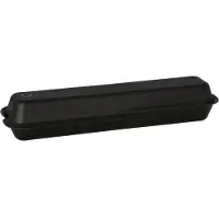 Papstar 90 boîtes à menus réutilisables 24,4 x 5,8 cm, Contenant à usage unique, Noir