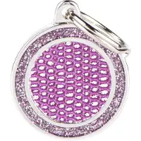 My Family Circle Saint Tropez ID-tag pour chien violet, diamètre 2.6cm (1 pc)