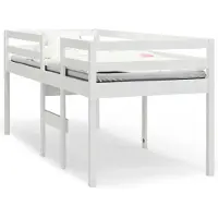 vidaXL Lit surélevé blanc 90x190 cm pin massif